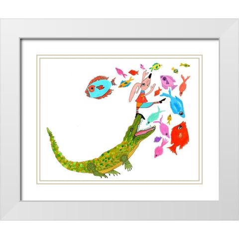 Dont Eat Me White Modern Wood Framed Art Print with Double Matting by Kwerki Studios