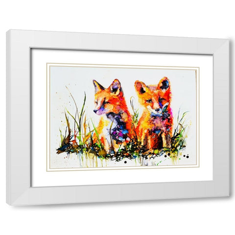 The Redhead Twins White Modern Wood Framed Art Print with Double Matting by Art by Leslie Franklin