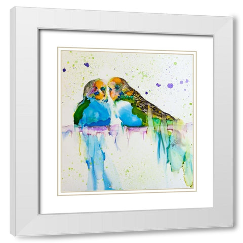 Have We Met White Modern Wood Framed Art Print with Double Matting by Art by Leslie Franklin