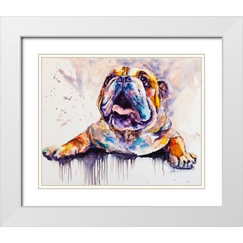 Im Feeling Peckish White Modern Wood Framed Art Print with Double Matting by Art by Leslie Franklin