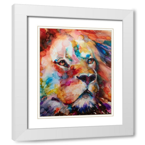 Leo White Modern Wood Framed Art Print with Double Matting by Art by Leslie Franklin