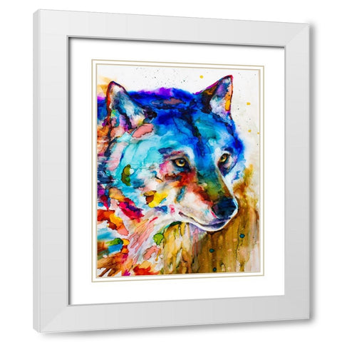 Shades of Grey White Modern Wood Framed Art Print with Double Matting by Art by Leslie Franklin