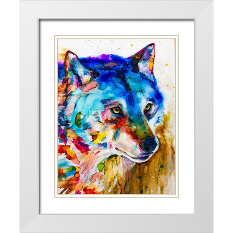 Shades of Grey White Modern Wood Framed Art Print with Double Matting by Art by Leslie Franklin