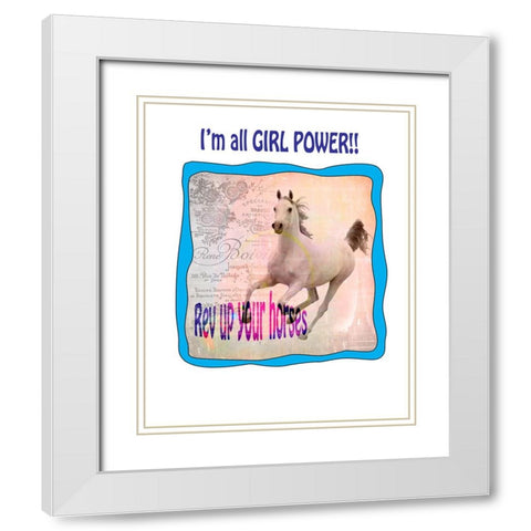 Rev Up Your Horses White Modern Wood Framed Art Print with Double Matting by LightBoxJournal