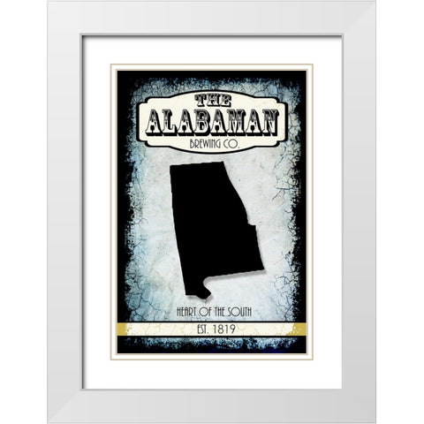 States Brewing Co_Alabama White Modern Wood Framed Art Print with Double Matting by LightBoxJournal