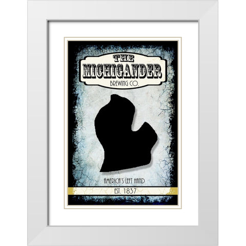 States Brewing Co_Michigan White Modern Wood Framed Art Print with Double Matting by LightBoxJournal