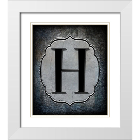 Letter H White Modern Wood Framed Art Print with Double Matting by LightBoxJournal