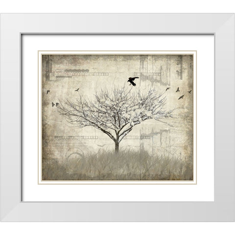 August Tree 1 White Modern Wood Framed Art Print with Double Matting by LightBoxJournal