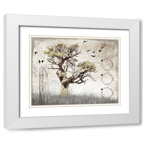 August Tree 3 White Modern Wood Framed Art Print with Double Matting by LightBoxJournal