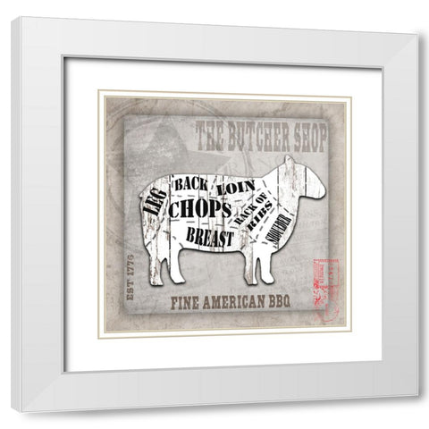 American Butcher Shop sheep White Modern Wood Framed Art Print with Double Matting by LightBoxJournal