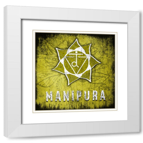 ChakrasYoga_Symbol_Manipura White Modern Wood Framed Art Print with Double Matting by LightBoxJournal