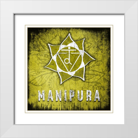 ChakrasYoga_Symbol_Manipura White Modern Wood Framed Art Print with Double Matting by LightBoxJournal