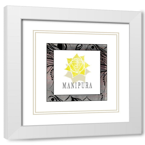 ChakrasYogaFramed_Manipura V1 White Modern Wood Framed Art Print with Double Matting by LightBoxJournal