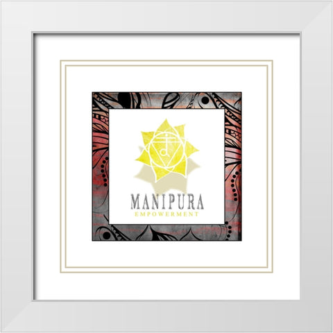 ChakrasYogaFramed_Manipura V2 White Modern Wood Framed Art Print with Double Matting by LightBoxJournal