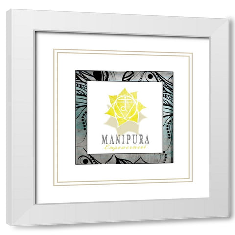 ChakrasYogaFramed_Manipura V3 White Modern Wood Framed Art Print with Double Matting by LightBoxJournal