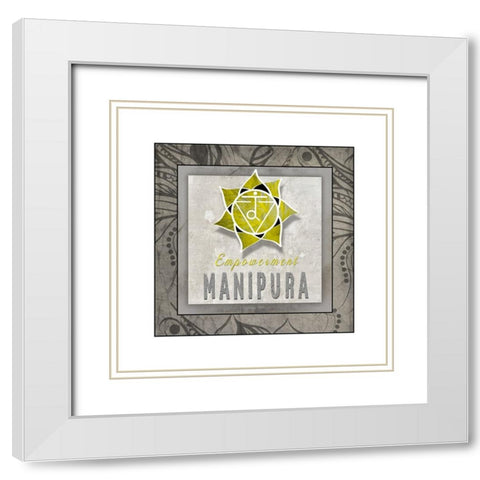 ChakrasYogaTile Manipura V3 White Modern Wood Framed Art Print with Double Matting by LightBoxJournal