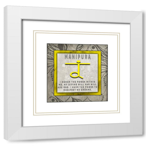 ChakrasYogaTile Manipura V4 White Modern Wood Framed Art Print with Double Matting by LightBoxJournal