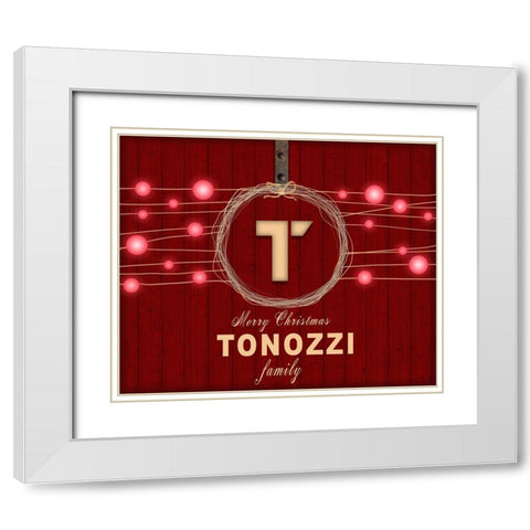 Personalized Christmas Sign V35 V6 White Modern Wood Framed Art Print with Double Matting by LightBoxJournal