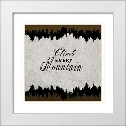 Rustic Lodge Collection Sign V3 White Modern Wood Framed Art Print with Double Matting by LightBoxJournal