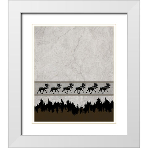 Rustic Lodge Collection V1 3 White Modern Wood Framed Art Print with Double Matting by LightBoxJournal