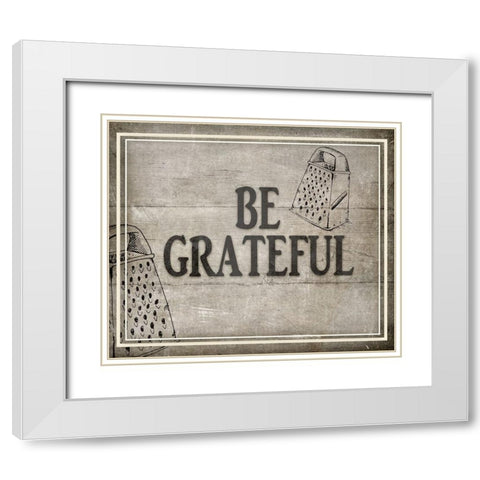 Be Greatful BK White Modern Wood Framed Art Print with Double Matting by LightBoxJournal