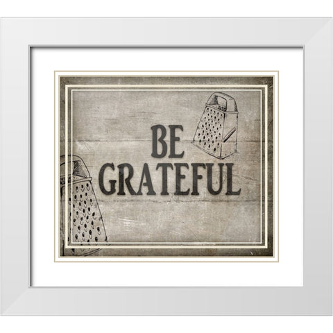 Be Greatful BK White Modern Wood Framed Art Print with Double Matting by LightBoxJournal