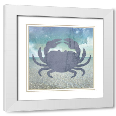 Signs_Crab White Modern Wood Framed Art Print with Double Matting by LightBoxJournal