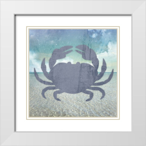 Signs_Crab White Modern Wood Framed Art Print with Double Matting by LightBoxJournal
