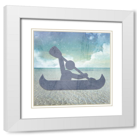 Signs_Kayak White Modern Wood Framed Art Print with Double Matting by LightBoxJournal
