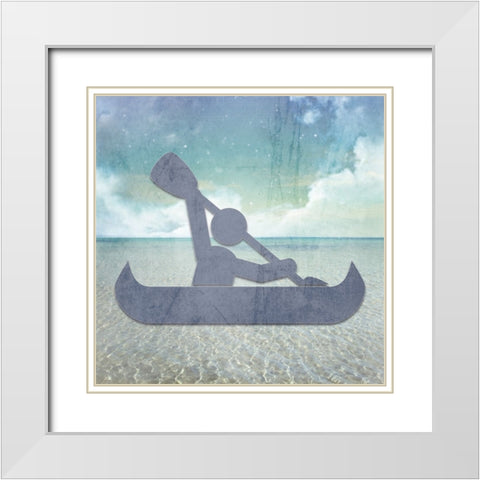 Signs_Kayak White Modern Wood Framed Art Print with Double Matting by LightBoxJournal