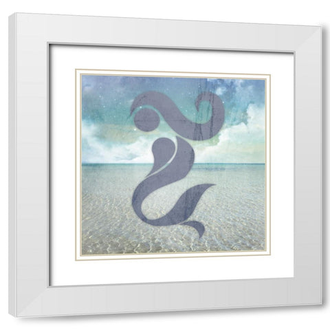 Signs_Mermaid White Modern Wood Framed Art Print with Double Matting by LightBoxJournal