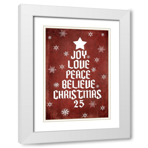 25 Days TilChristmas 04 Snowflakes White Modern Wood Framed Art Print with Double Matting by LightBoxJournal