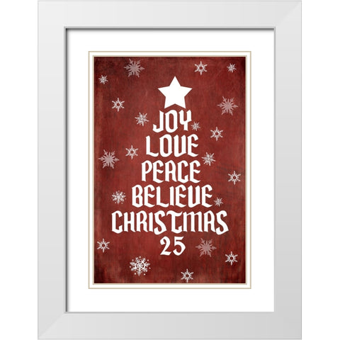 25 Days TilChristmas 04 Snowflakes White Modern Wood Framed Art Print with Double Matting by LightBoxJournal