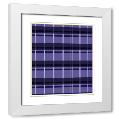 Ultra Violet Plaid 01 White Modern Wood Framed Art Print with Double Matting by LightBoxJournal