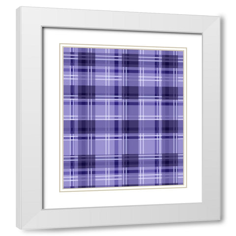Ultra Violet Plaid 03 White Modern Wood Framed Art Print with Double Matting by LightBoxJournal