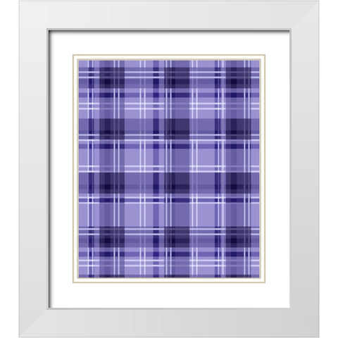 Ultra Violet Plaid 03 White Modern Wood Framed Art Print with Double Matting by LightBoxJournal