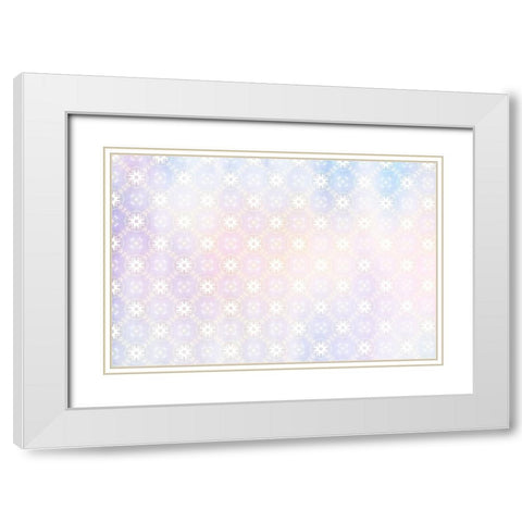 White Spring Blossoms Pattern 03 White Modern Wood Framed Art Print with Double Matting by LightBoxJournal