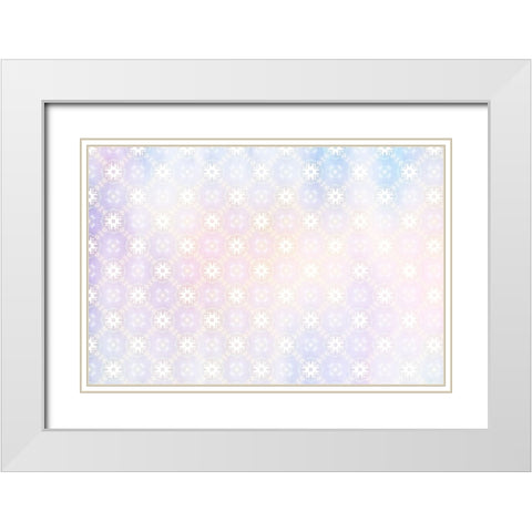 White Spring Blossoms Pattern 03 White Modern Wood Framed Art Print with Double Matting by LightBoxJournal