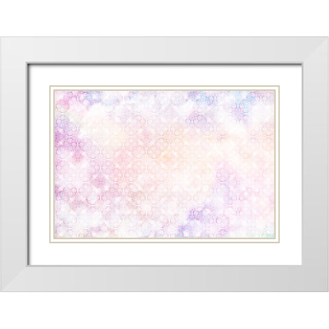 White Spring Blossoms Pattern 05 White Modern Wood Framed Art Print with Double Matting by LightBoxJournal