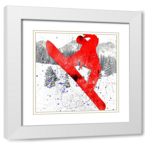 Extreme Snowboarder 05 White Modern Wood Framed Art Print with Double Matting by LightBoxJournal
