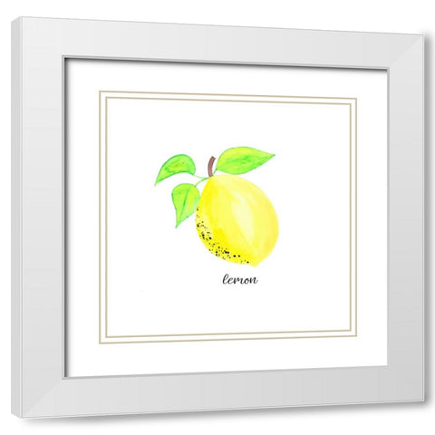 Easy Peasy Lemon Kitchen 1 White Modern Wood Framed Art Print with Double Matting by LightBoxJournal