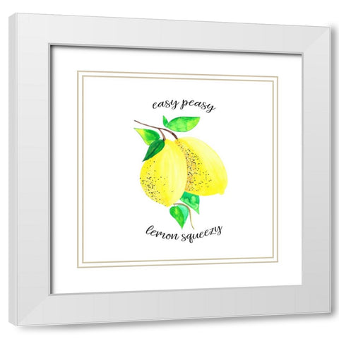 Easy Peasy Lemon Kitchen 2 White Modern Wood Framed Art Print with Double Matting by LightBoxJournal