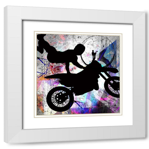 Extreme Motocross 2 White Modern Wood Framed Art Print with Double Matting by LightBoxJournal