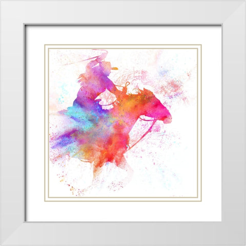 Painted Cowgirl 03 White Modern Wood Framed Art Print with Double Matting by LightBoxJournal