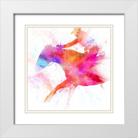 Painted Cowgirl 04 White Modern Wood Framed Art Print with Double Matting by LightBoxJournal