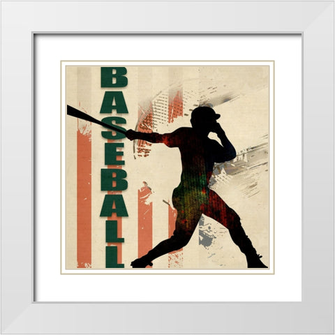 Baseball Urban Art White Modern Wood Framed Art Print with Double Matting by LightBoxJournal