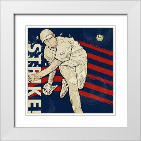 Vintage Baseball Sign 03 White Modern Wood Framed Art Print with Double Matting by LightBoxJournal