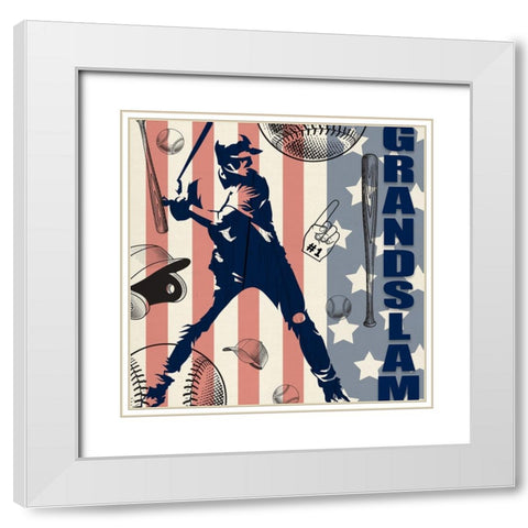 Vintage Baseball Sign 06 White Modern Wood Framed Art Print with Double Matting by LightBoxJournal