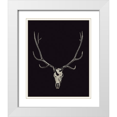 The Rustic Antler 02 White Modern Wood Framed Art Print with Double Matting by LightBoxJournal
