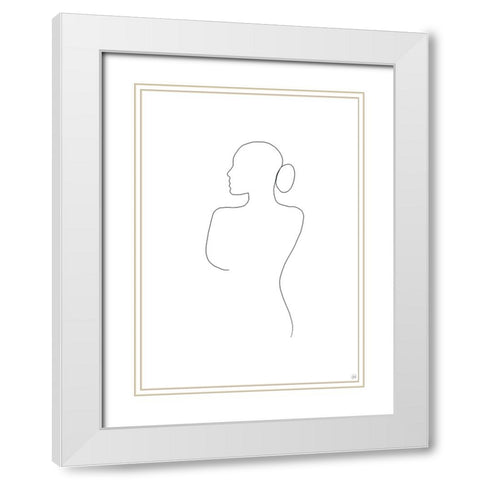 Line Female Back 2 White Modern Wood Framed Art Print with Double Matting by Line and Brush